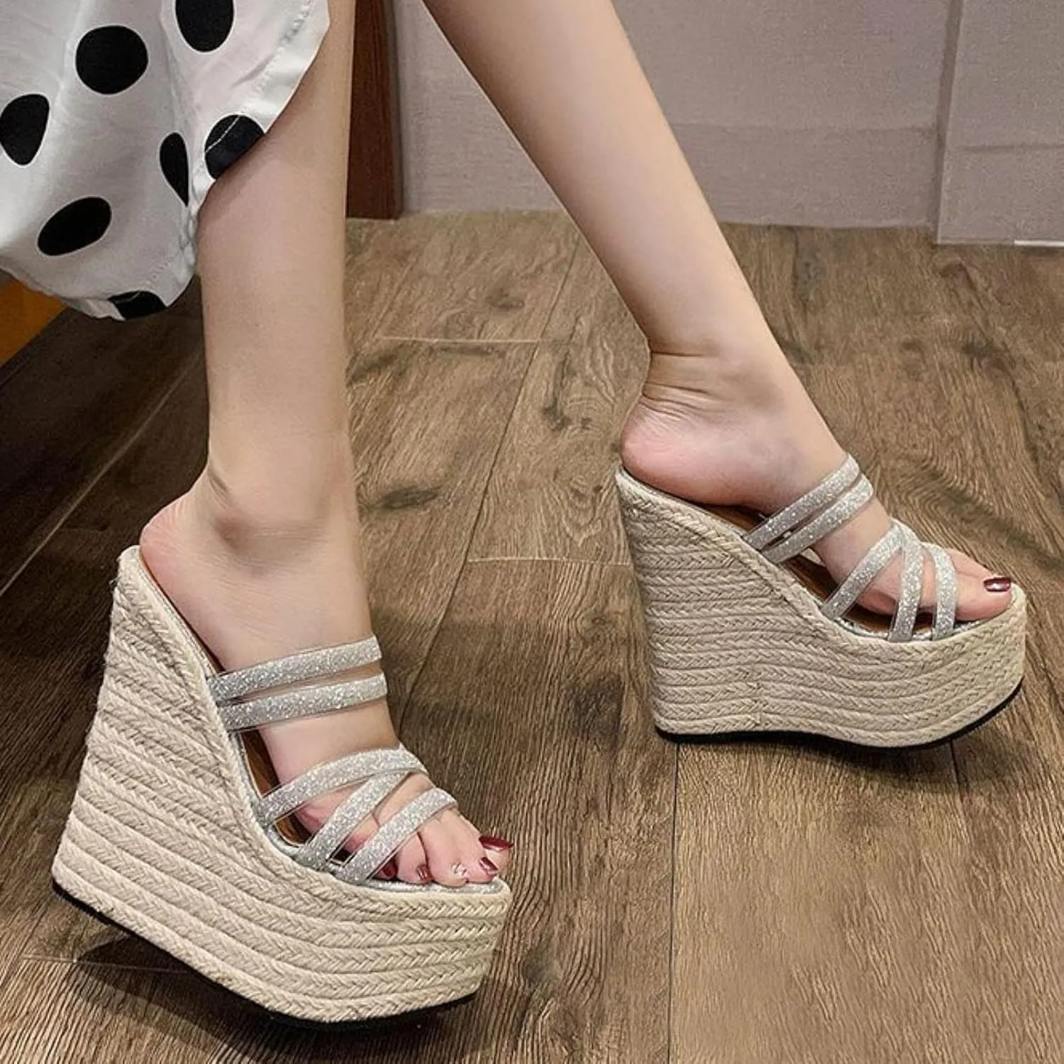Platform Sandals Women Foldable Travel Sandals with Elastic Bands and Compact Wedge Heel for Vacation Packing Ease Orthopedic Sandal Beach Dressy Flip Flops for Wide Toe 2025 Spring