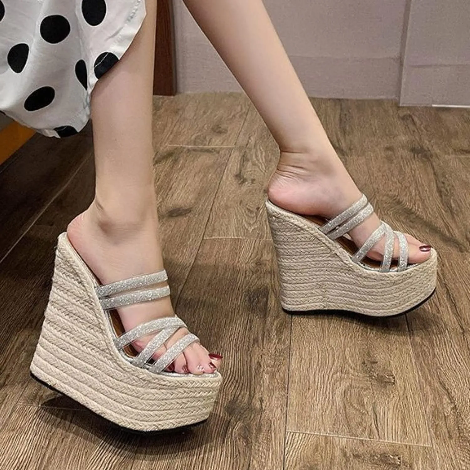 Platform Sandals Women Foldable Travel Sandals with Elastic Bands and Compact Wedge Heel for Vacation Packing Ease Orthopedic Sandal Beach Dressy Flip Flops for Wide Toe 2025 Spring