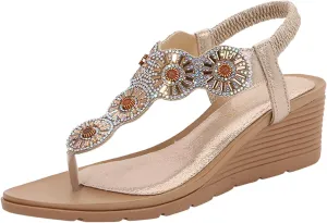 Platform Sandals Women Square Toe Minimalist Slide Wedges with Leather Straps and Low Block Heel for Casual Beach Wear Orthopedic Sandal Beach Dressy Flip Flops for Wide Toe 2025 Spring