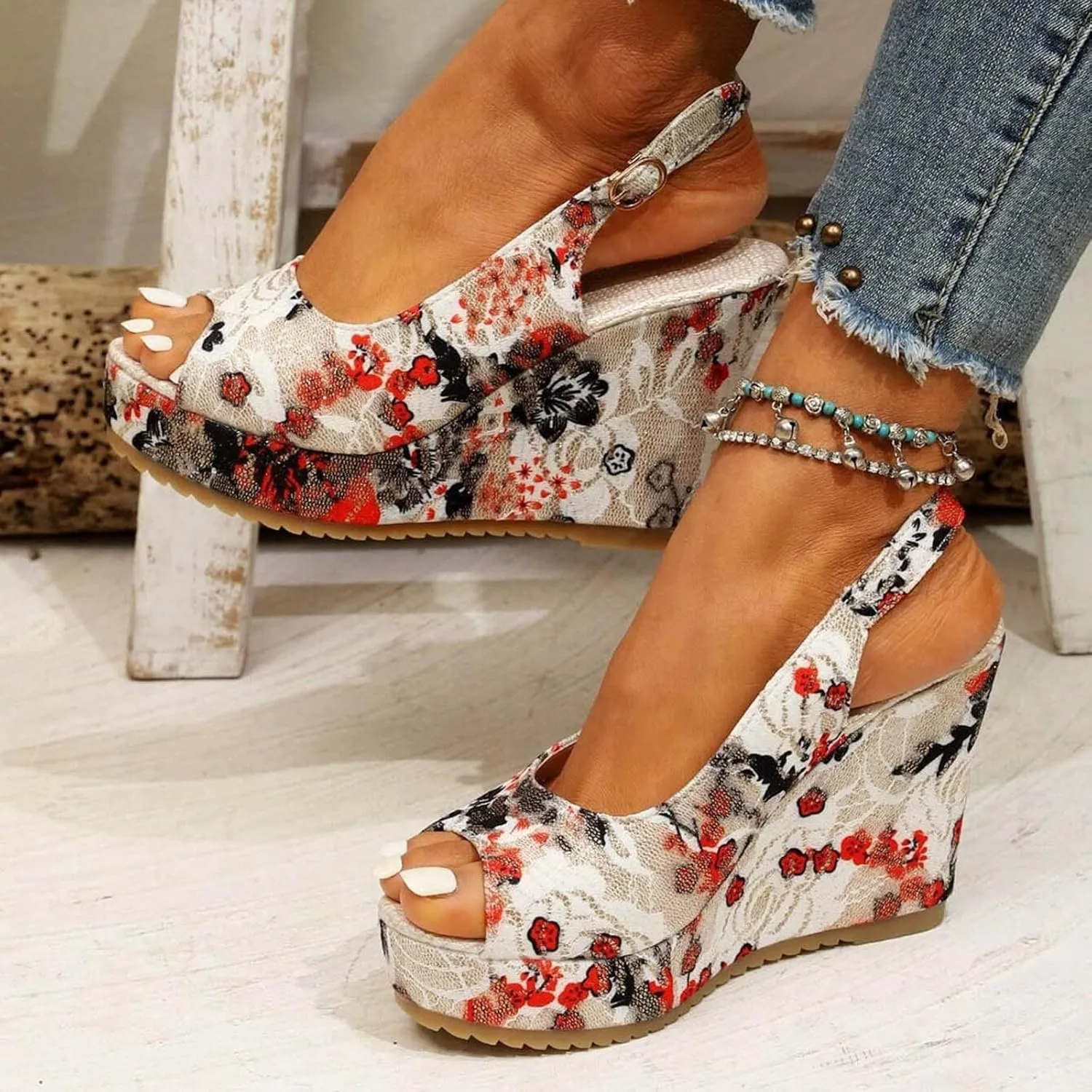 Platform Sandals Women Summer Low Wedges Womens Comfortable Open Toe Sandal Summer Dressy Platform Sandals