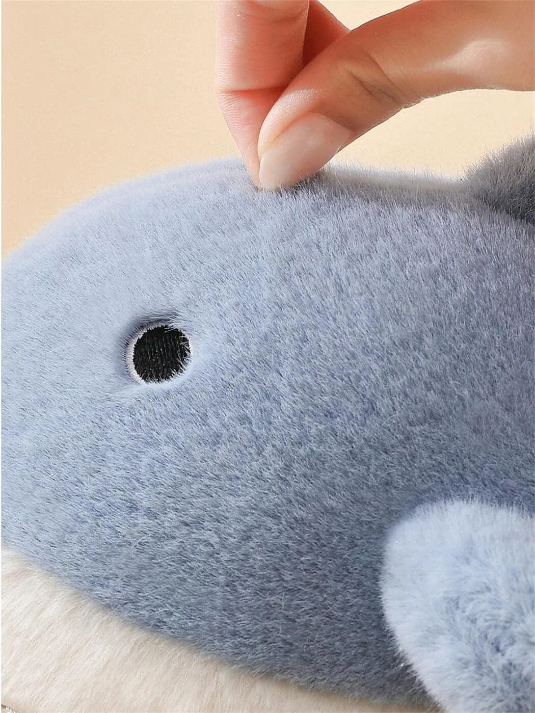 Plush Home Slippers for Men and Women, Cartoon Shark Animal Cotton Slippers, Winter Indoor Warm Soft and Comfortable Thick-soled Shoes