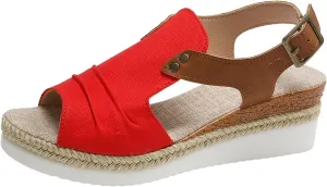 Roorsily Vacation Sandals for Women Fashion Fish Mouth Sandals Breathable Bohemian Beach Sandals Classic Bohemian Sandals