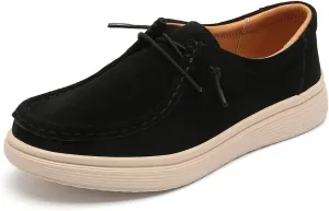 Ruiatoo Women's Walking Shoes - Slip on Loafers Flexible Foot-Friendly Ultralight Boat Casual Shoes