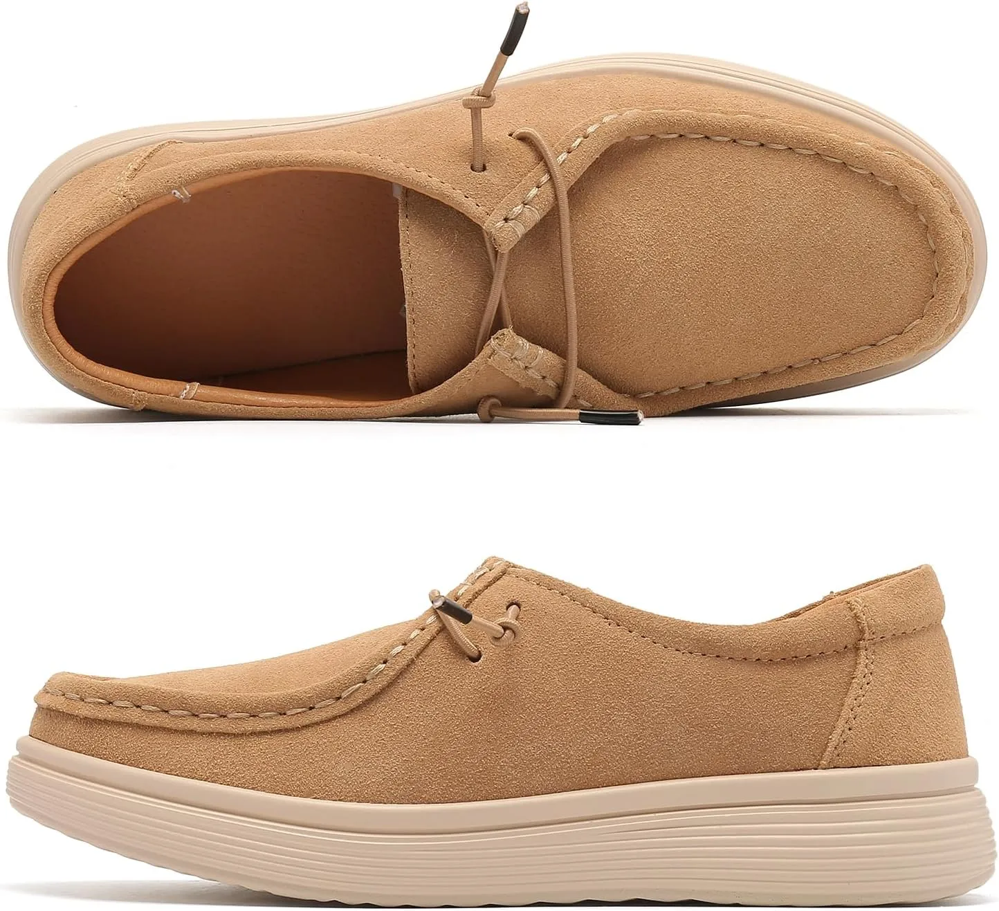 Ruiatoo Women's Walking Shoes - Slip on Loafers Flexible Foot-Friendly Ultralight Boat Casual Shoes