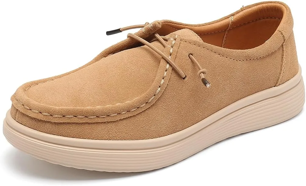 Ruiatoo Women's Walking Shoes - Slip on Loafers Flexible Foot-Friendly Ultralight Boat Casual Shoes