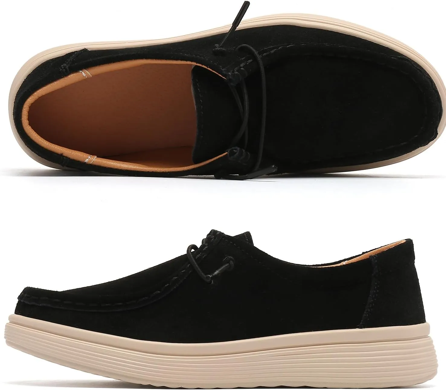 Ruiatoo Women's Walking Shoes - Slip on Loafers Flexible Foot-Friendly Ultralight Boat Casual Shoes