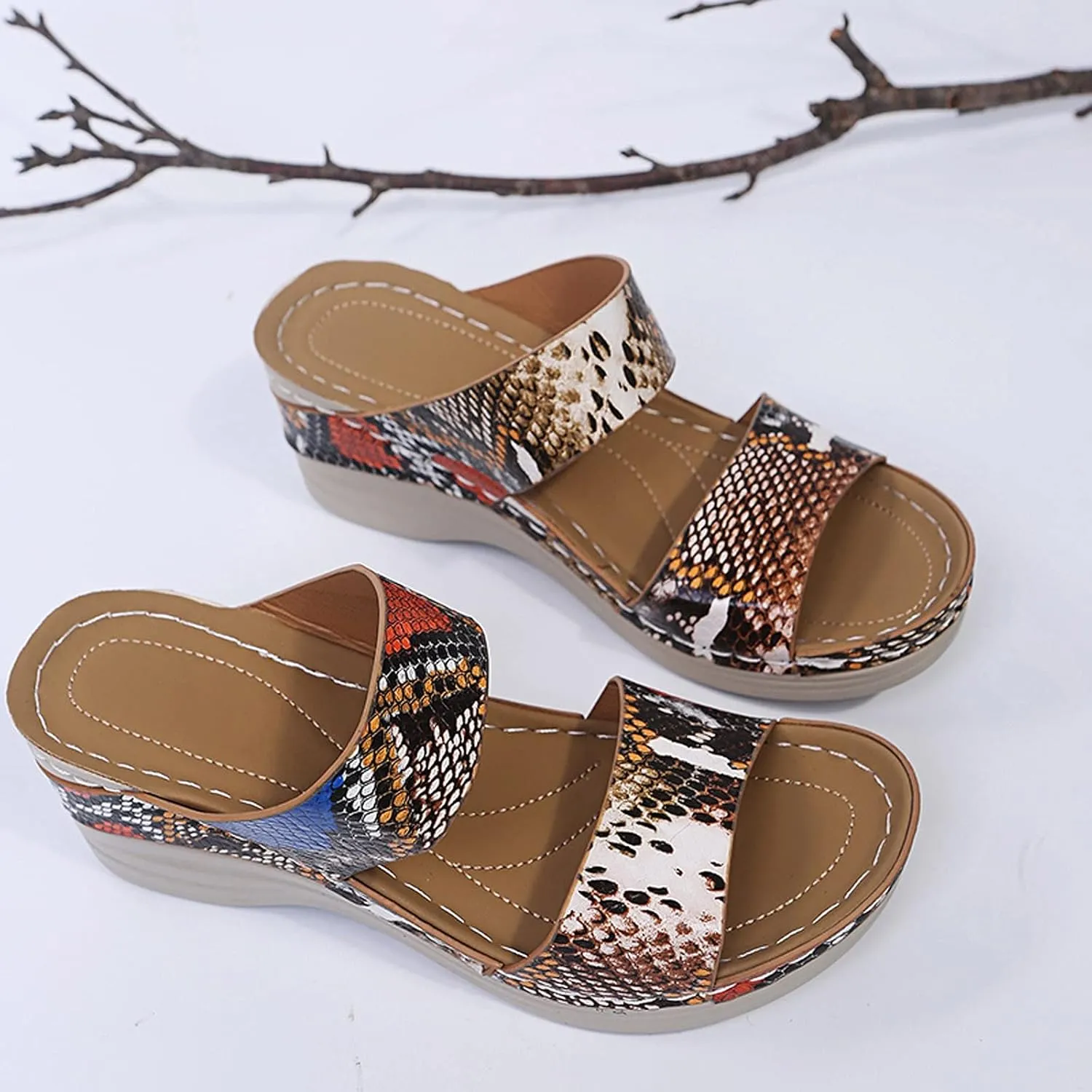Sandalias para Mujer Elegantes, Sandals Women Premium Orthopedic Open Toe Sandals Retro Anti-Slip Breathable Sandals