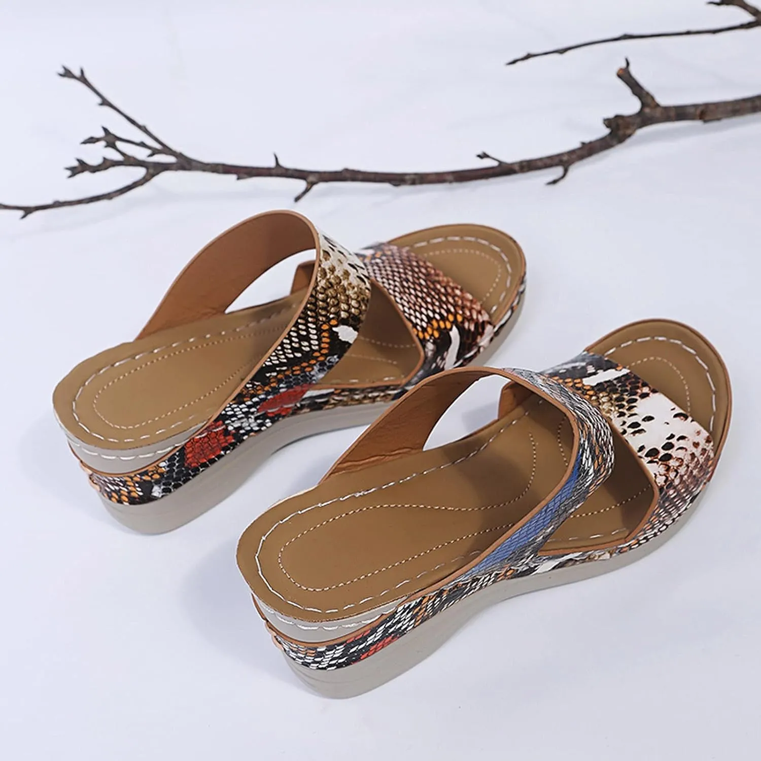 Sandalias para Mujer Elegantes, Sandals Women Premium Orthopedic Open Toe Sandals Retro Anti-Slip Breathable Sandals