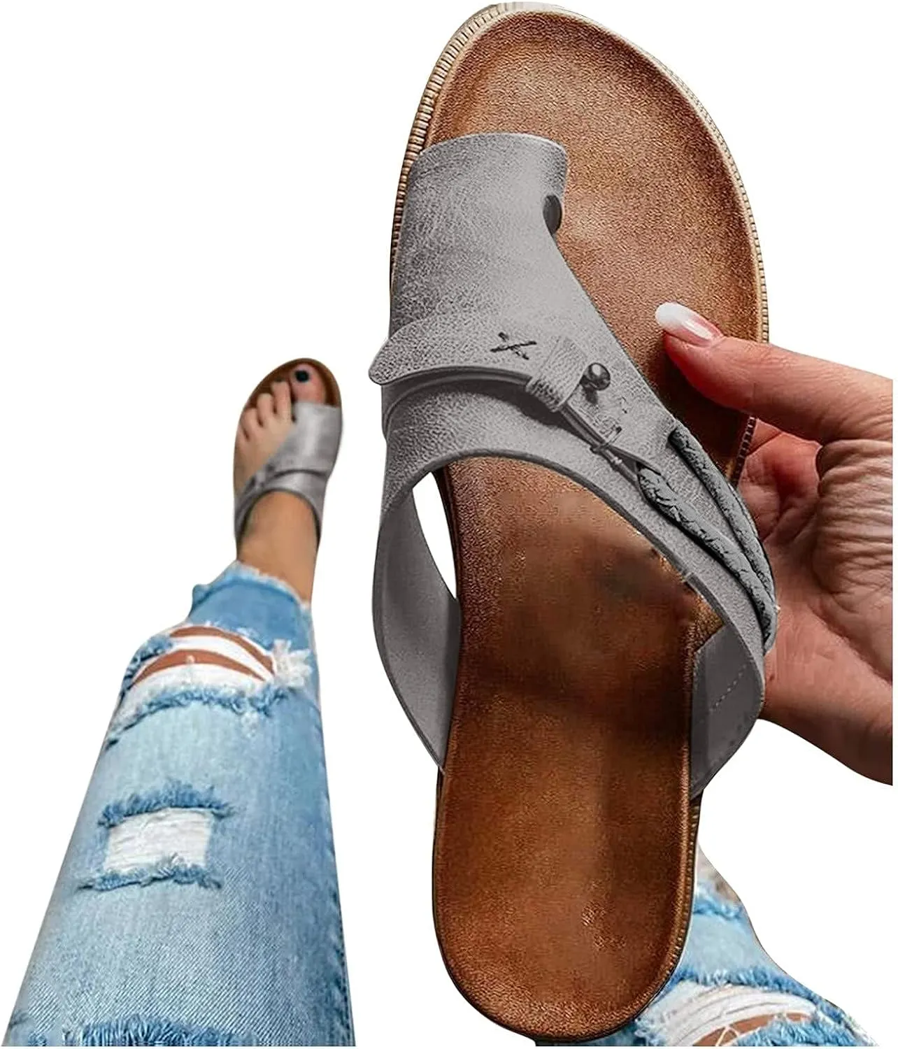 Sandals for Women Retro Bohemian Thong Sandals Roman Beach Gladiator Sandal Open Toe Summer Casual Flat Slipper