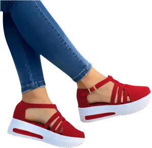 Sandals Women Causal Summer 2023 Peep Toe Platform Sandals Shoes Wedges Ankle Buckle Ladies Flip Flops