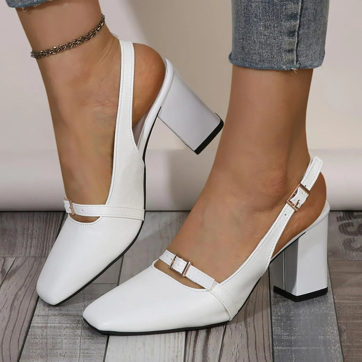 Sexy Casual Dress Shoes Square Toe Open Toe Sandals for Women New Spring and Summer Fairy with Skirts Single Shoes with