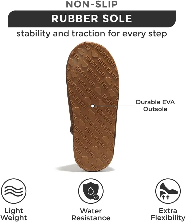 Sheepskin & Memory Foam Men's House Slippers by Project Cloud