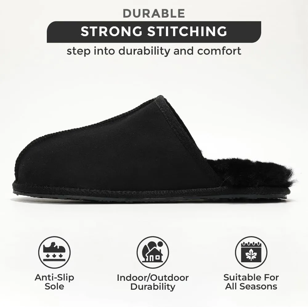 Sheepskin & Memory Foam Men's House Slippers by Project Cloud