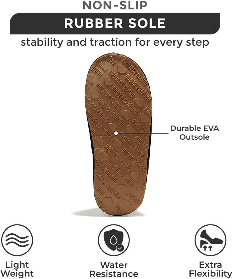 Sheepskin & Memory Foam Men's House Slippers by Project Cloud