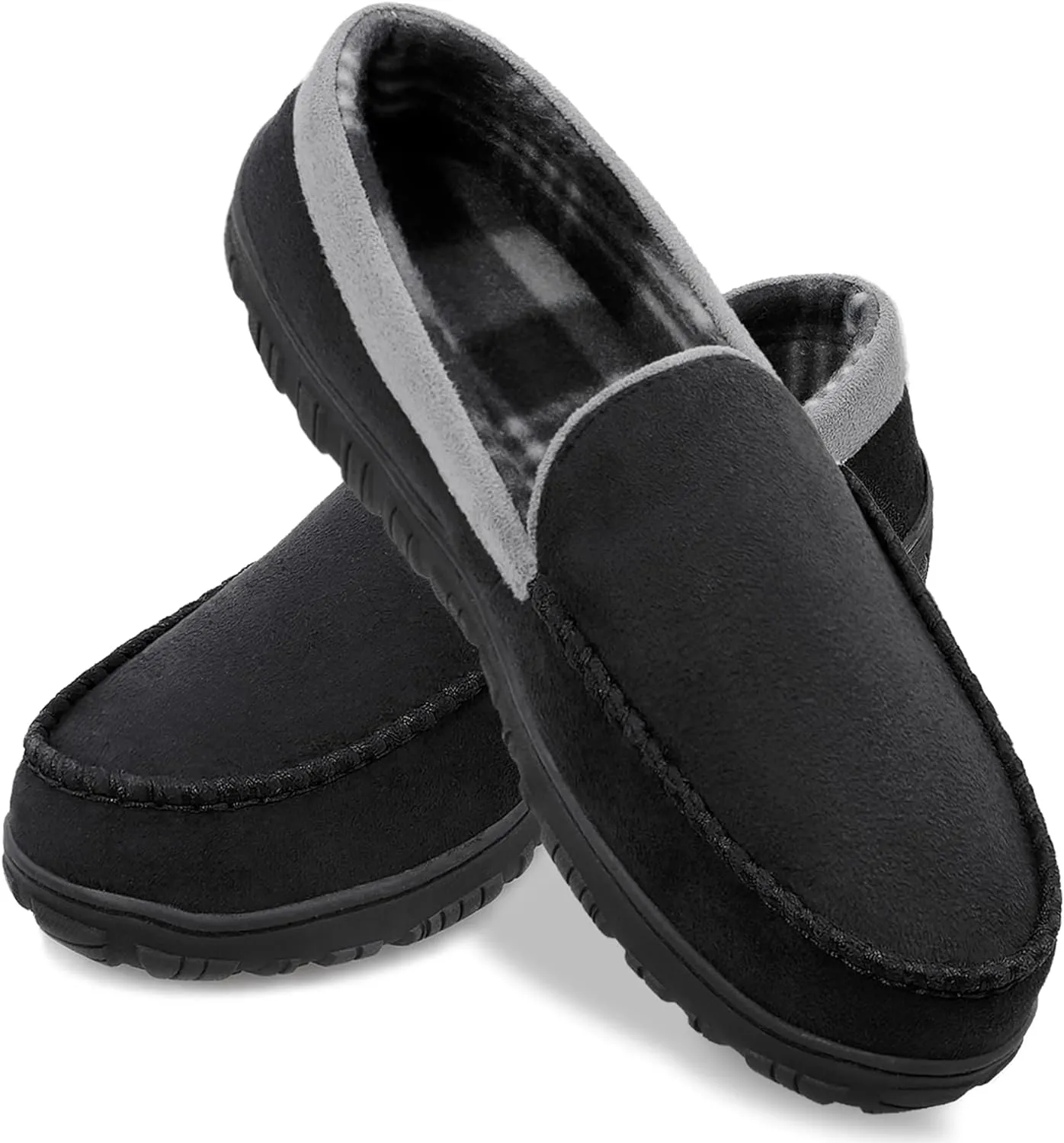 shoeslocker Mens Slippers Microsuede Moccasin Memory Foam House Shoes