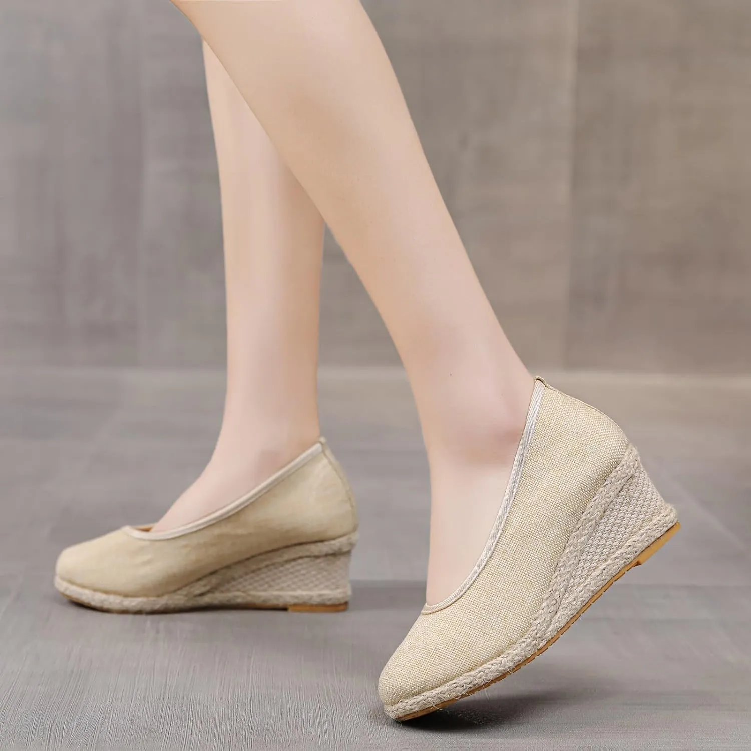 Slip On Women Beach Shoes Round Summer Breathable Fashion Sandals Wedges Toe Women's Casual Mens Slide Casual Shoes