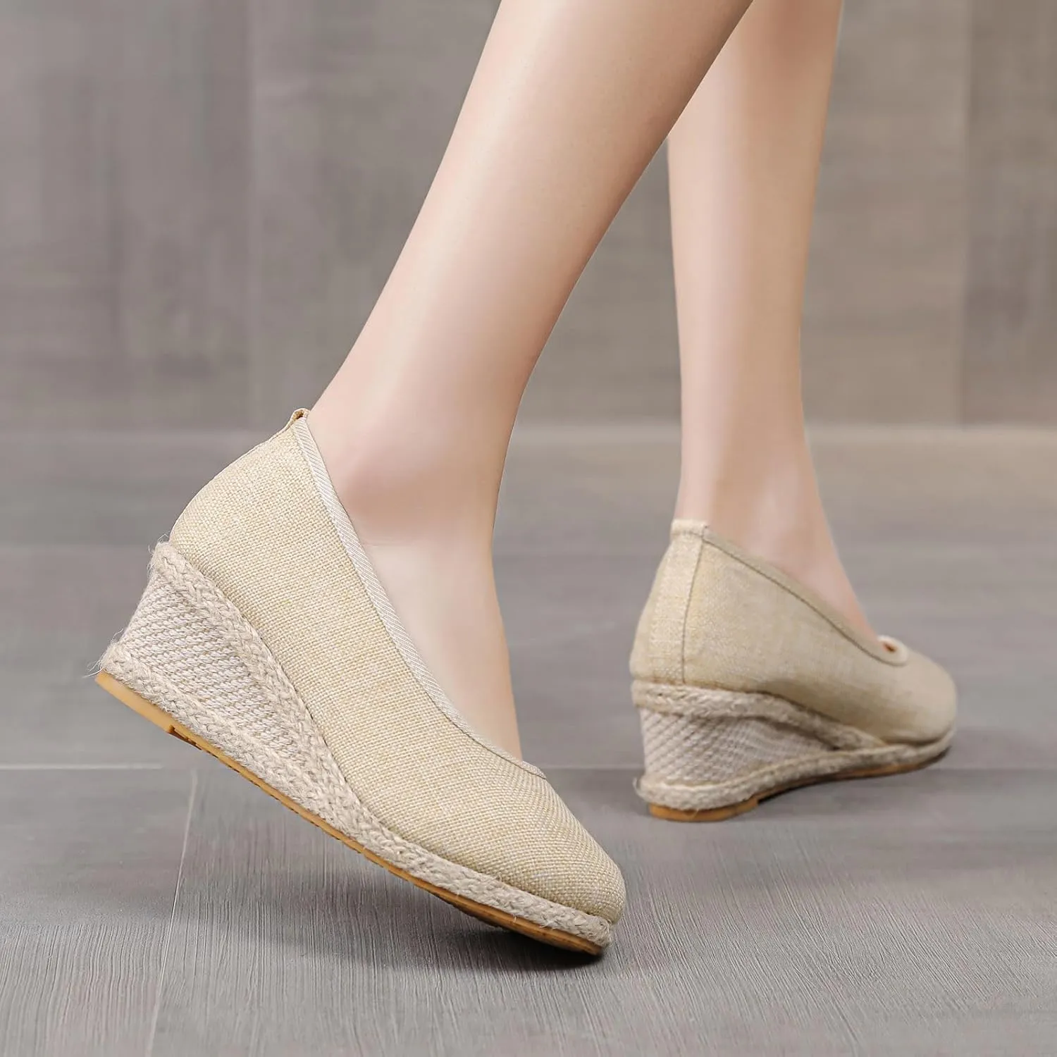 Slip On Women Beach Shoes Round Summer Breathable Fashion Sandals Wedges Toe Women's Casual Mens Slide Casual Shoes