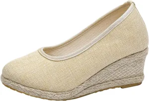 Slip On Women Beach Shoes Round Summer Breathable Fashion Sandals Wedges Toe Women's Casual Mens Slide Casual Shoes
