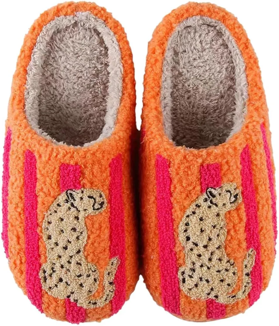 Slippers Winter Womens Mens Fluffy Plush Slippers Cute Cartoon House Slippers Cuddly Warm Shoes Indoor Outdoor Girls Women Slippers Fuzzy Memory Foam Retro Indoor Outdoor Home Couple Shoes