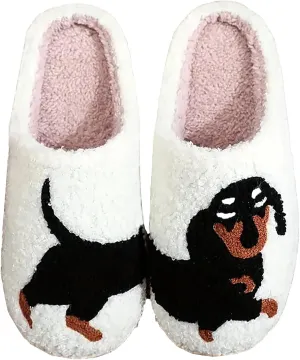 Slippers Winter Womens Mens Fluffy Plush Slippers Cute Cartoon House Slippers Cuddly Warm Shoes Indoor Outdoor Girls Women Slippers Fuzzy Memory Foam Retro Indoor Outdoor Home Couple Shoes