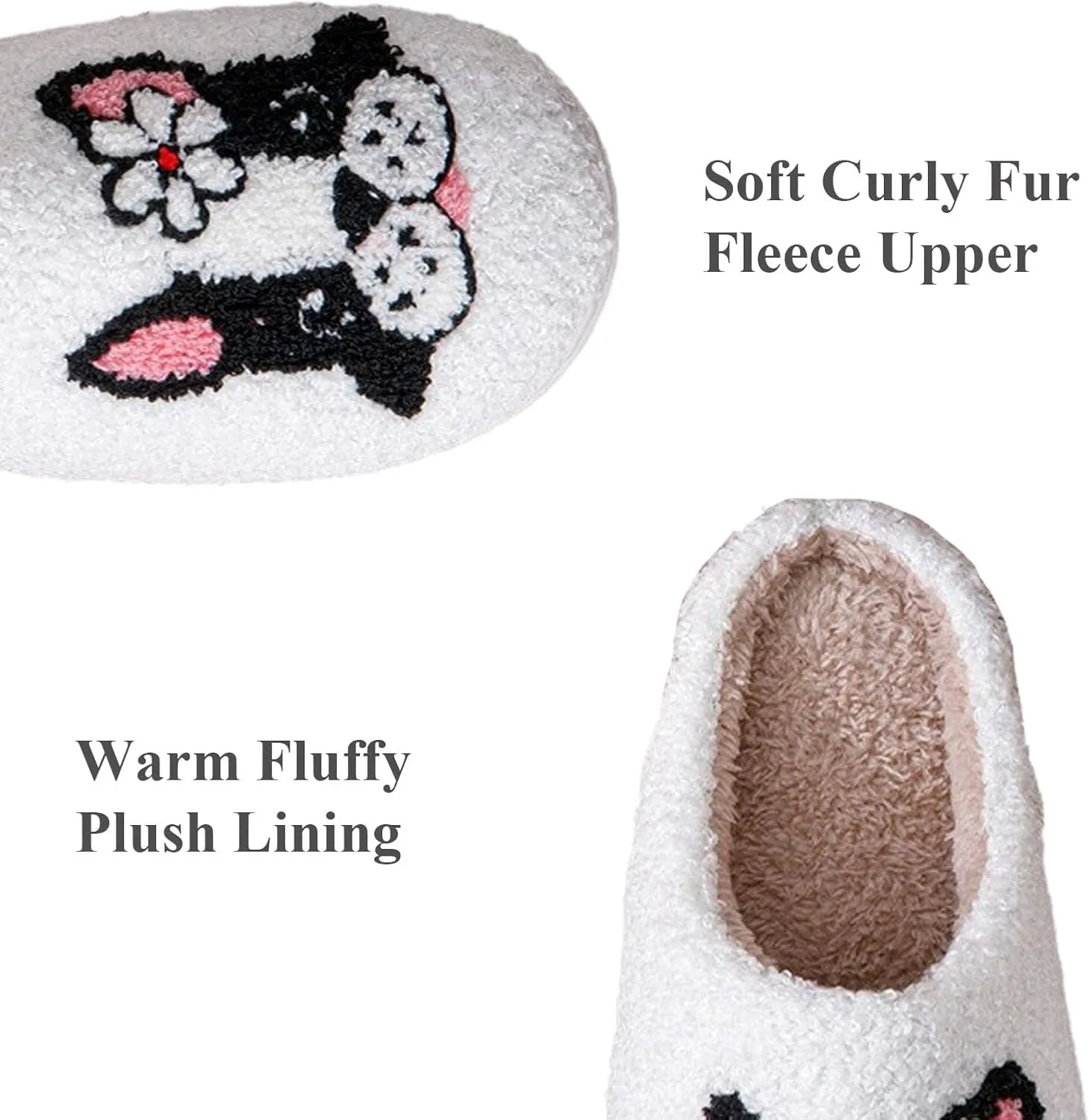 Slippers Winter Womens Mens Fluffy Plush Slippers Cute Cartoon House Slippers Cuddly Warm Shoes Indoor Outdoor Girls Women Slippers Fuzzy Memory Foam Retro Indoor Outdoor Home Couple Shoes