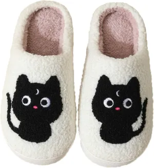 Slippers Winter Womens Mens Fluffy Plush Slippers Cute Cartoon House Slippers Cuddly Warm Shoes Indoor Outdoor Girls Women Slippers Fuzzy Memory Foam Retro Indoor Outdoor Home Couple Shoes
