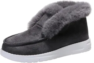 Snow Boots For Women Tall Women's High-top Winter Snow Boots Slip on Warm Comfortable Outdoor Fur Lined Ankle Booties Thickening Walking Shoes for Women