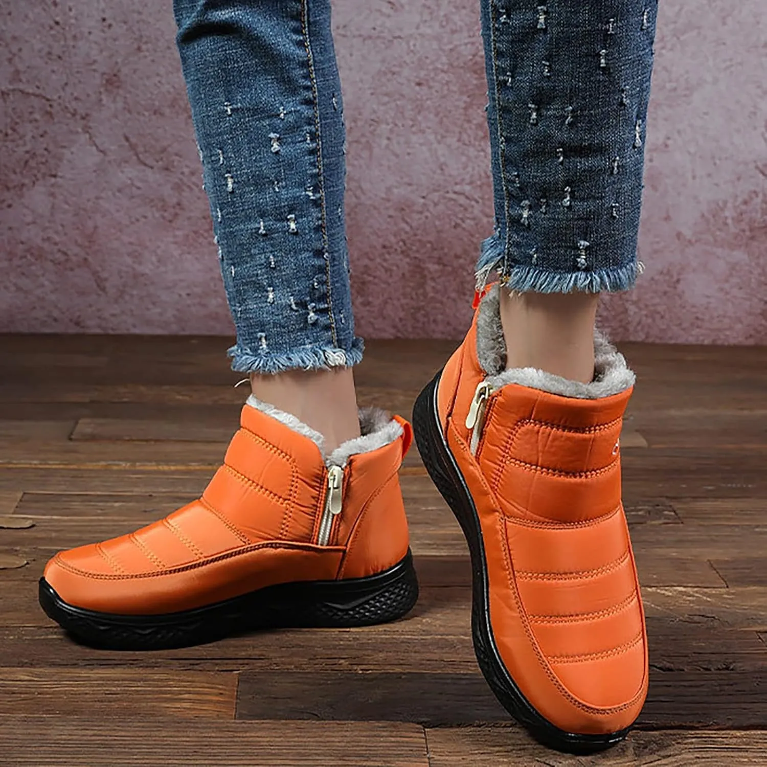 Snow Boots for Women Wide WidthSlip On Adults Winter Boots Womens Women Ankle Booties Barefoot Shoes Grounded Footwear Hiking Tennis Shoes Men Mens Booties Winter