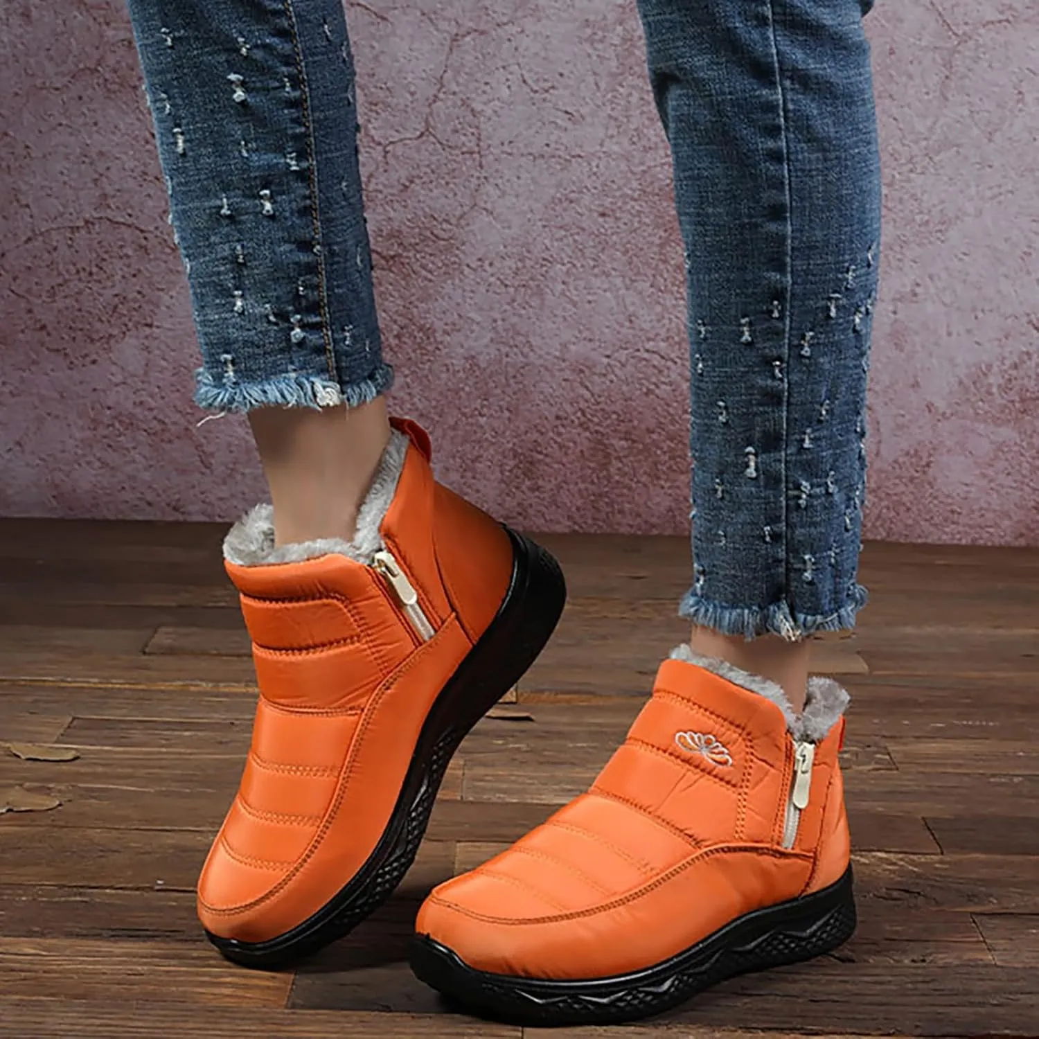 Snow Boots for Women Wide WidthSlip On Adults Winter Boots Womens Women Ankle Booties Barefoot Shoes Grounded Footwear Hiking Tennis Shoes Men Mens Booties Winter