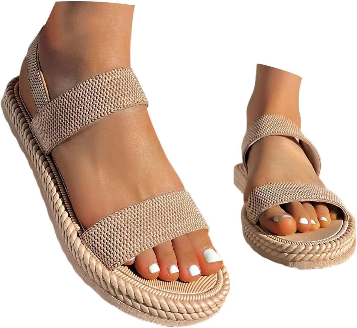 Teen Girls Neutral Sandals Cute Summer Shoes For Women 2025 With Arch Support Beach Vacation Gladiator Wedge Sandals