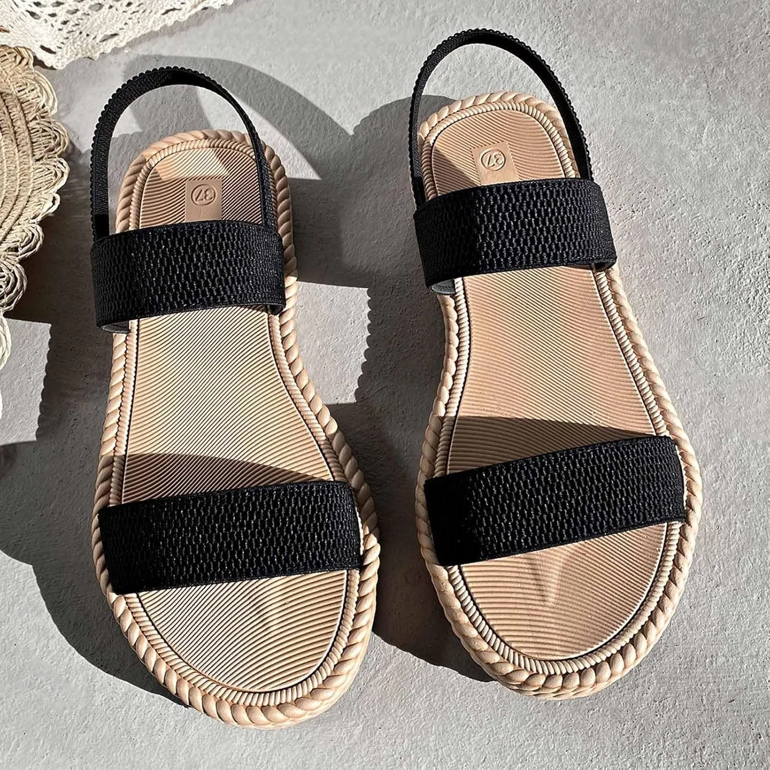 Teen Girls Neutral Sandals Cute Summer Shoes For Women 2025 With Arch Support Beach Vacation Gladiator Wedge Sandals