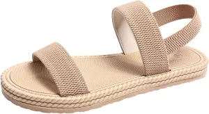 Teen Girls Neutral Sandals Cute Summer Shoes For Women 2025 With Arch Support Beach Vacation Gladiator Wedge Sandals