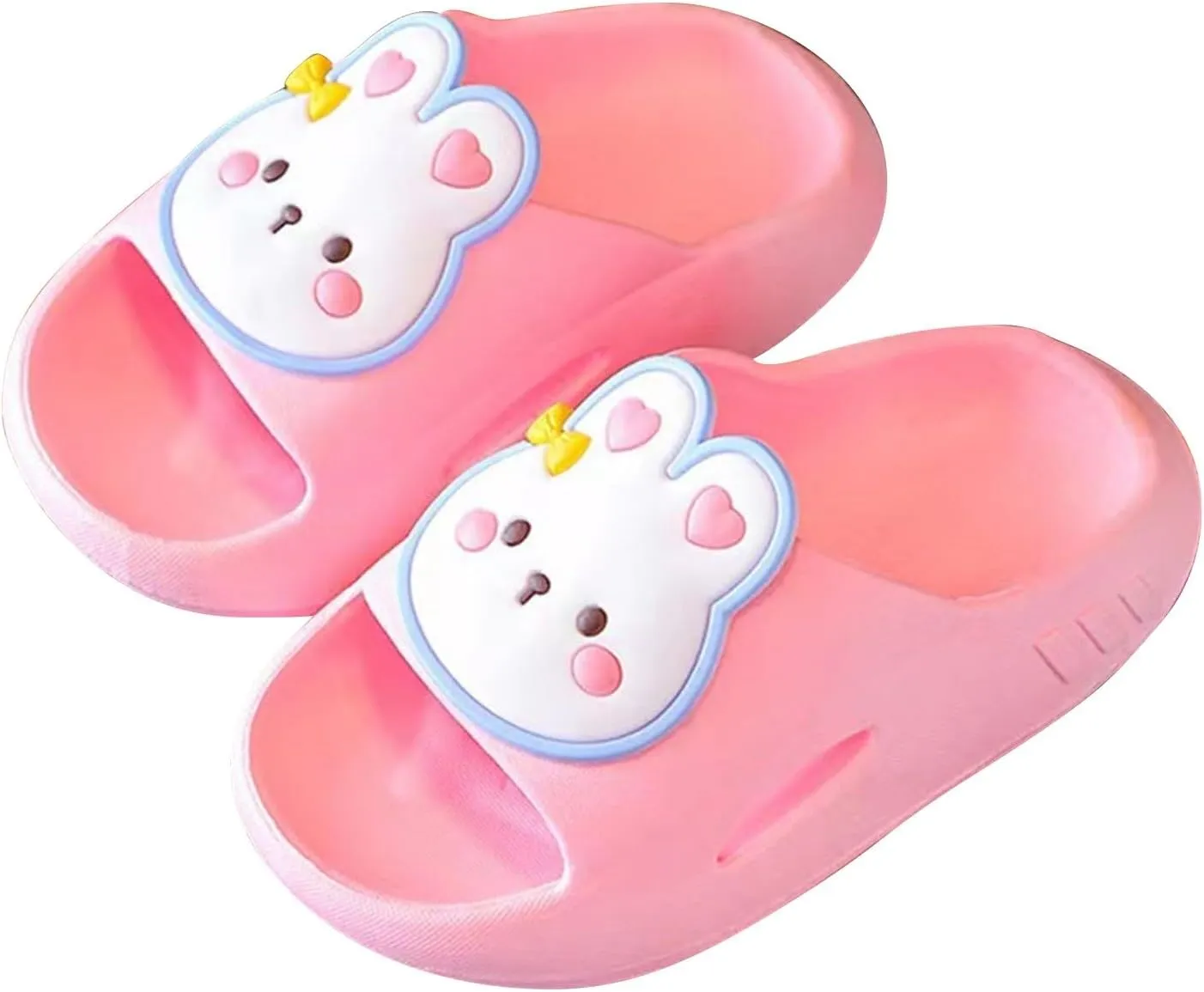 Toddler Kids Flat Slides Sandals Bunny Beach Pool Shower Slides Anti-Slip Home Bath Slippers Cute Summer Outdoor Shoes