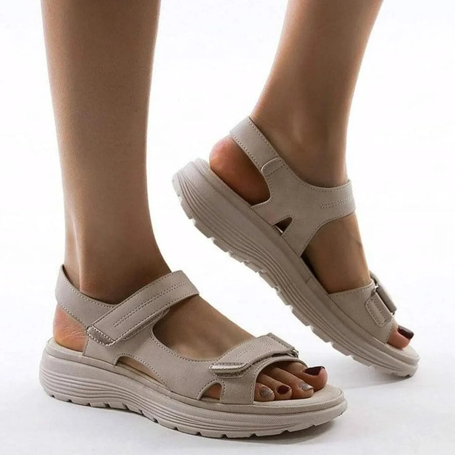Walking Sandals Women Comfort Orthopedic Hiking Sandals Arch Support Sport Outdoor Thick Cushion Adjustable Strap Sandals