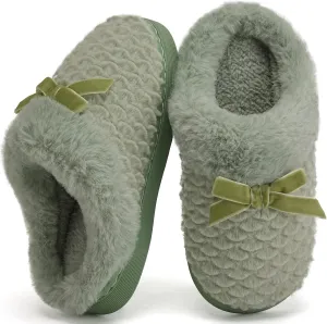 WateLves Girls Slippers Kids Slip On Winter House Shoes Anti-Slip Soft Coral Fleece Slipper for Indoor & Outdoor