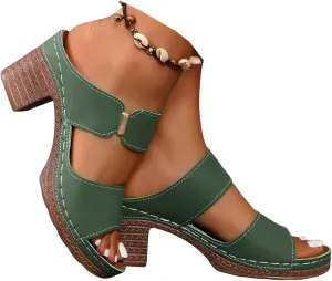 Wedge Sandals For Women 2025 Comfortable Low-Chunk Low Heel Pump Sandals Open Toe Ankle Strap Dress Wedding Shoes