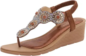Wedge Sandals for Women Crisscross Elastic Straps and Open Toe Comfortable with Lightweight Platform for All Day Comfortable Orthopedic Sandal Beach Dressy Flip Flops for Wide Toe 2025 Spring