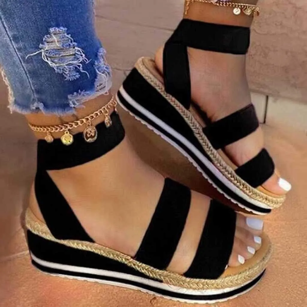 Wedge Sandals for Women Cutout Side Comfortable Slip On Hollow Platform Heels Breathable Summer Sandals for Daily Walks Orthopedic Sandal Beach Dressy Flip Flops for Wide Toe 2025 Spring