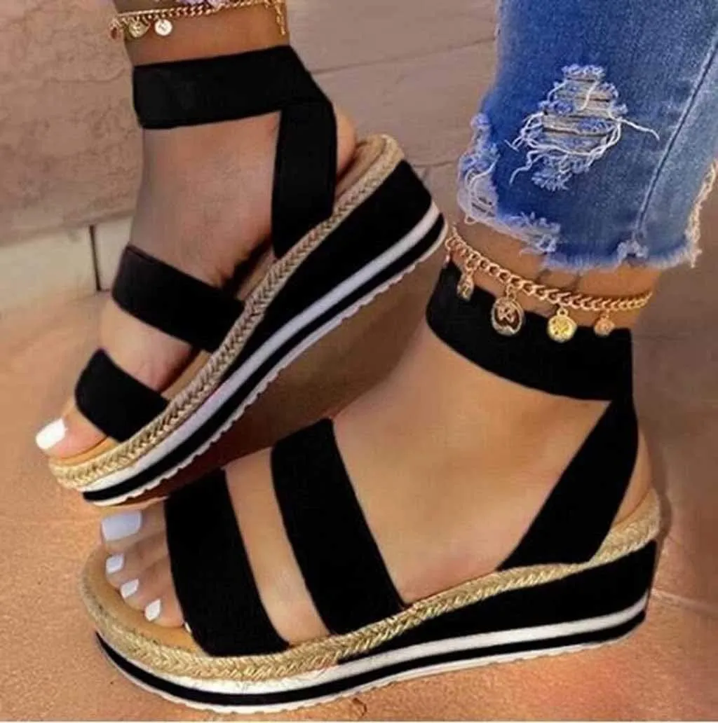 Wedge Sandals for Women Cutout Side Comfortable Slip On Hollow Platform Heels Breathable Summer Sandals for Daily Walks Orthopedic Sandal Beach Dressy Flip Flops for Wide Toe 2025 Spring