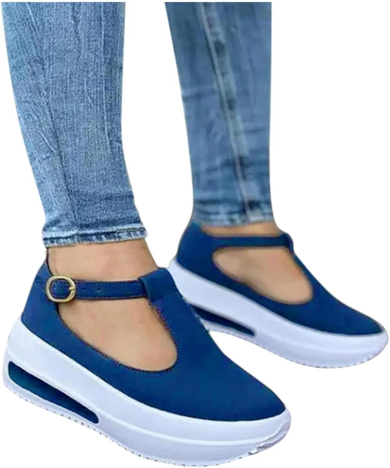Wedge Sandals for Women Double Buckle Strap Peep Toe Platform Heels with Cushioned Footbed for Wedding Guest Outfits Orthopedic Sandal Beach Dressy Flip Flops for Wide Toe 2025 Spring
