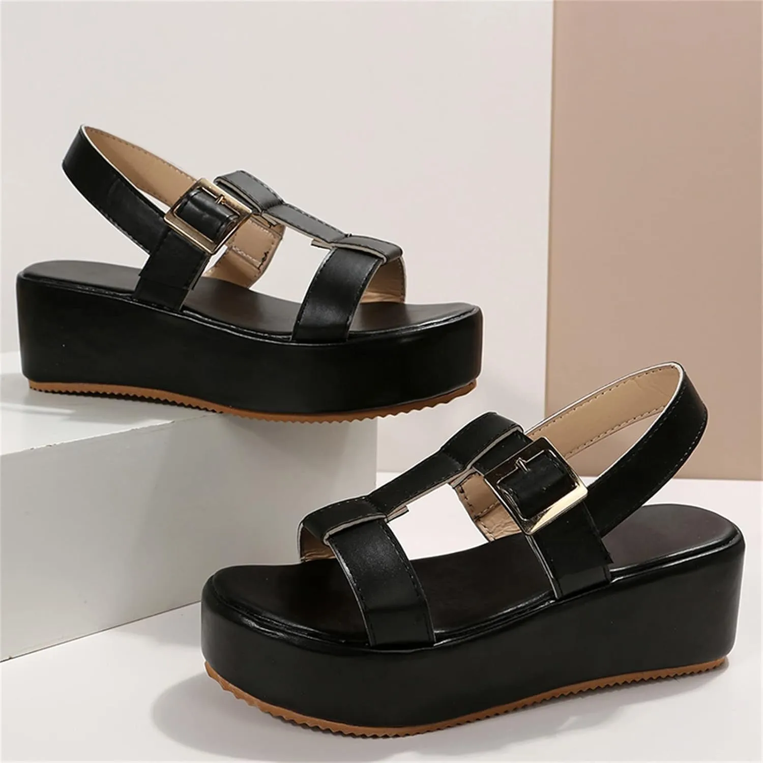 Wedge Sandals for Women Elastic Crisscross Ankle Straps with Peep Toe and Lightweight Platform for All Day Comfortable Orthopedic Sandal Beach Dressy Flip Flops for Wide Toe 2025 Spring