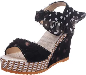 Wedge Sandals for Women Embroidered Floral Patterns On Strappy Platform Heels for Festive Summer Wear Orthopedic Sandal Beach Dressy Flip Flops for Wide Toe 2025 Spring