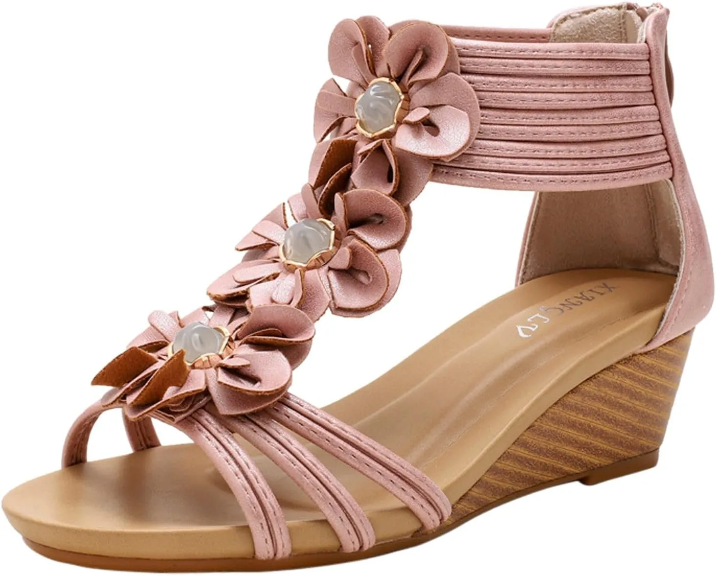 Wedge Sandals for Women Orthopedic Arch Support Slide Sandal Open Toe Platform Heels Casual Walking Beach Shoes Orthopedic Sandal Beach Dressy Flip Flops for Wide Toe 2025 Spring