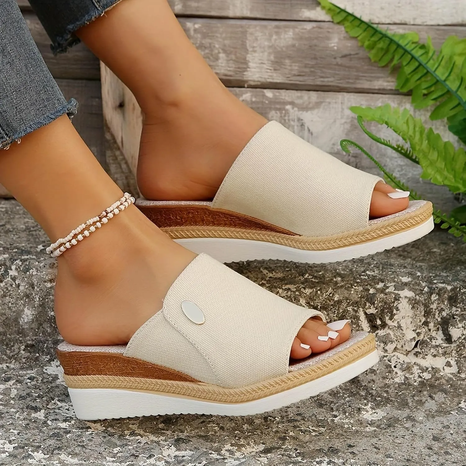 Wedge Sandals for Women Wedge Ankle Strap Open Toe Sandals Summer Outdoor Camping Walking Beach Sandals