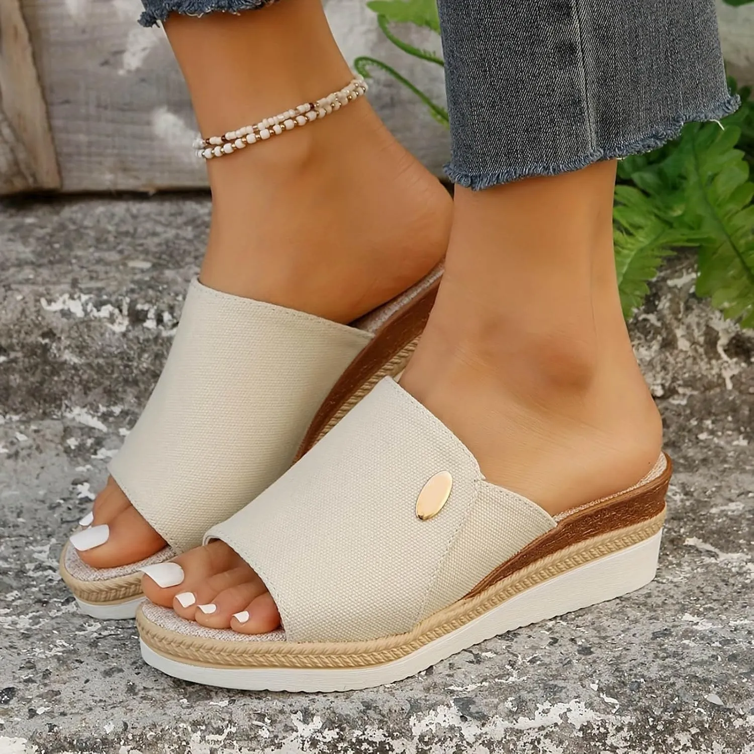 Wedge Sandals for Women Wedge Ankle Strap Open Toe Sandals Summer Outdoor Camping Walking Beach Sandals