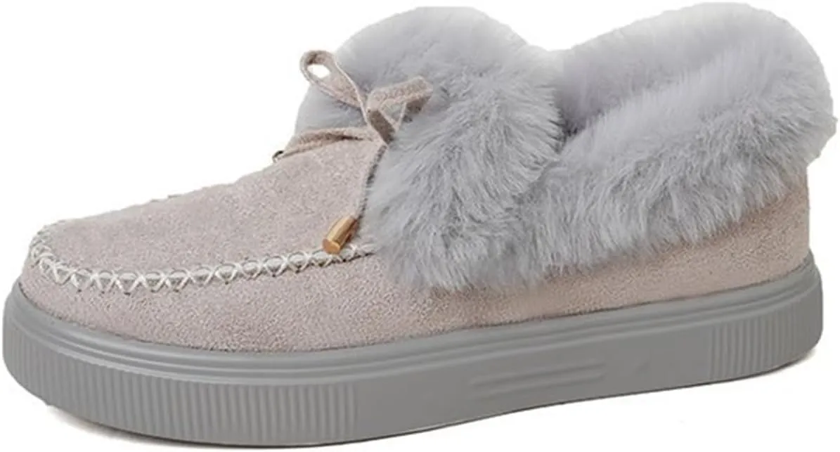 Winter Boots For Women 2024 Fashion Slip On Warm Snow Ankle Booties Fur Lined Thickening Comfortable Loafers Shoes