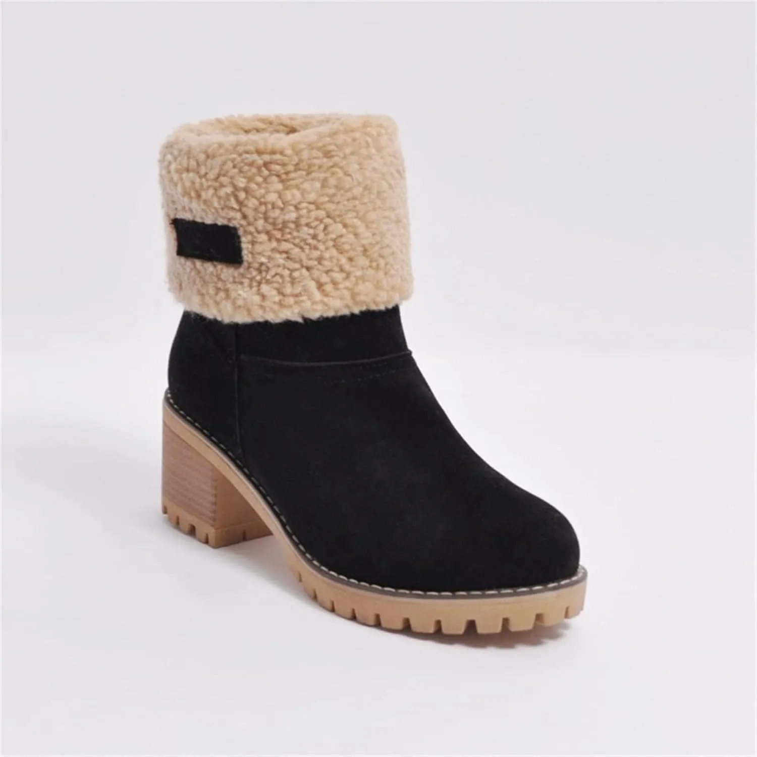 Winter Boots For Women 2024 Mid Calf Fashion Snow Boots Fur Lined Warm Comfortable Slip On Short Ankle Booties