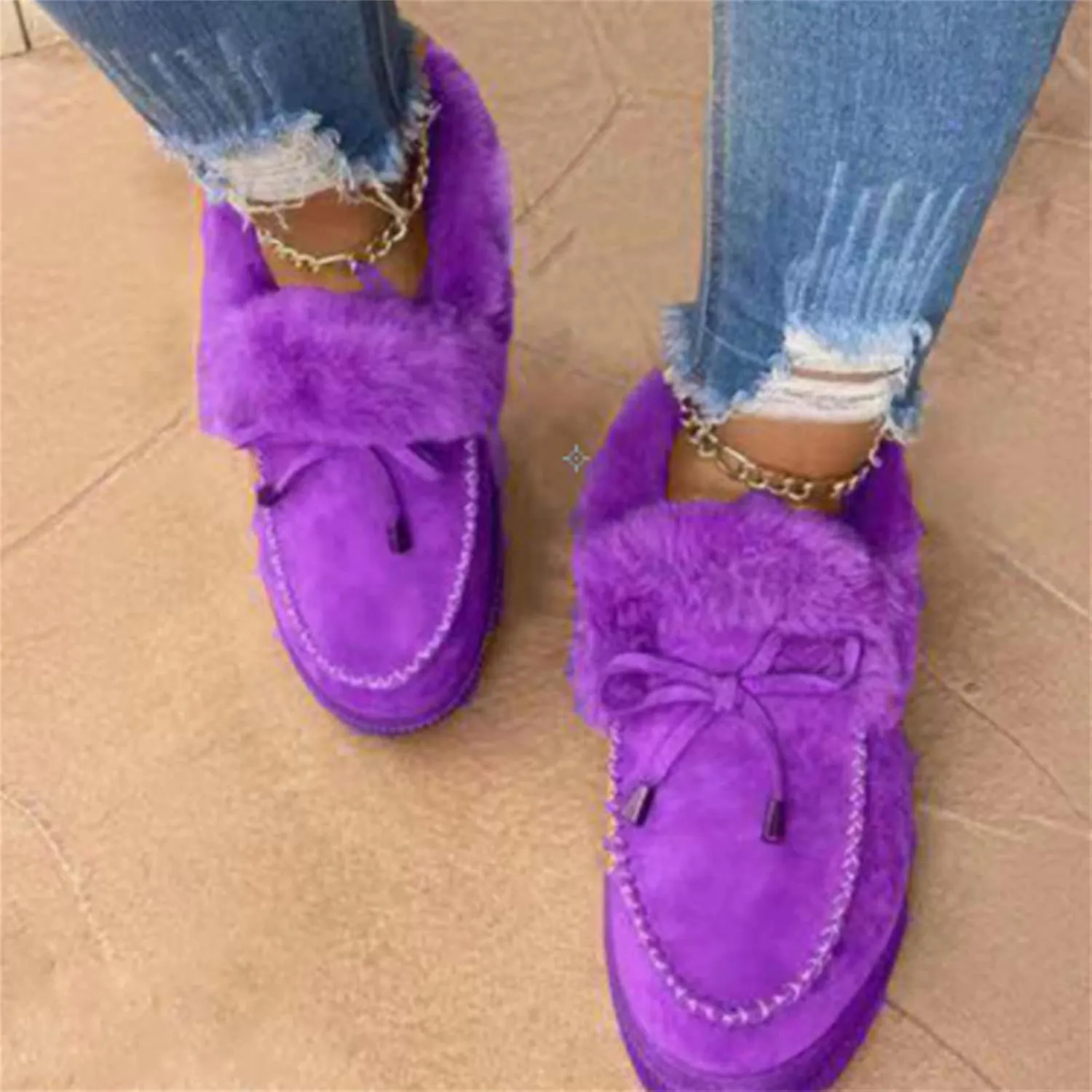 Winter Boots For Women 2024 Snow Boots Winter Shoes with Fur Lined Warm Slip On Comfortable Outdoor Ankle Booties