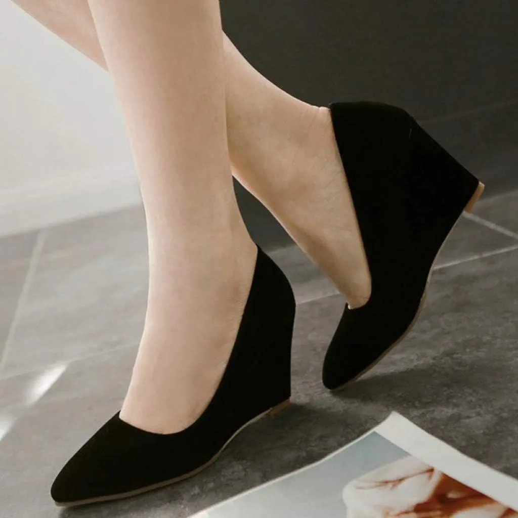 Women Business Suit Shoes Casual Comfortable Shoe Wedges Single Shoes High Tops Canvas Platform Women