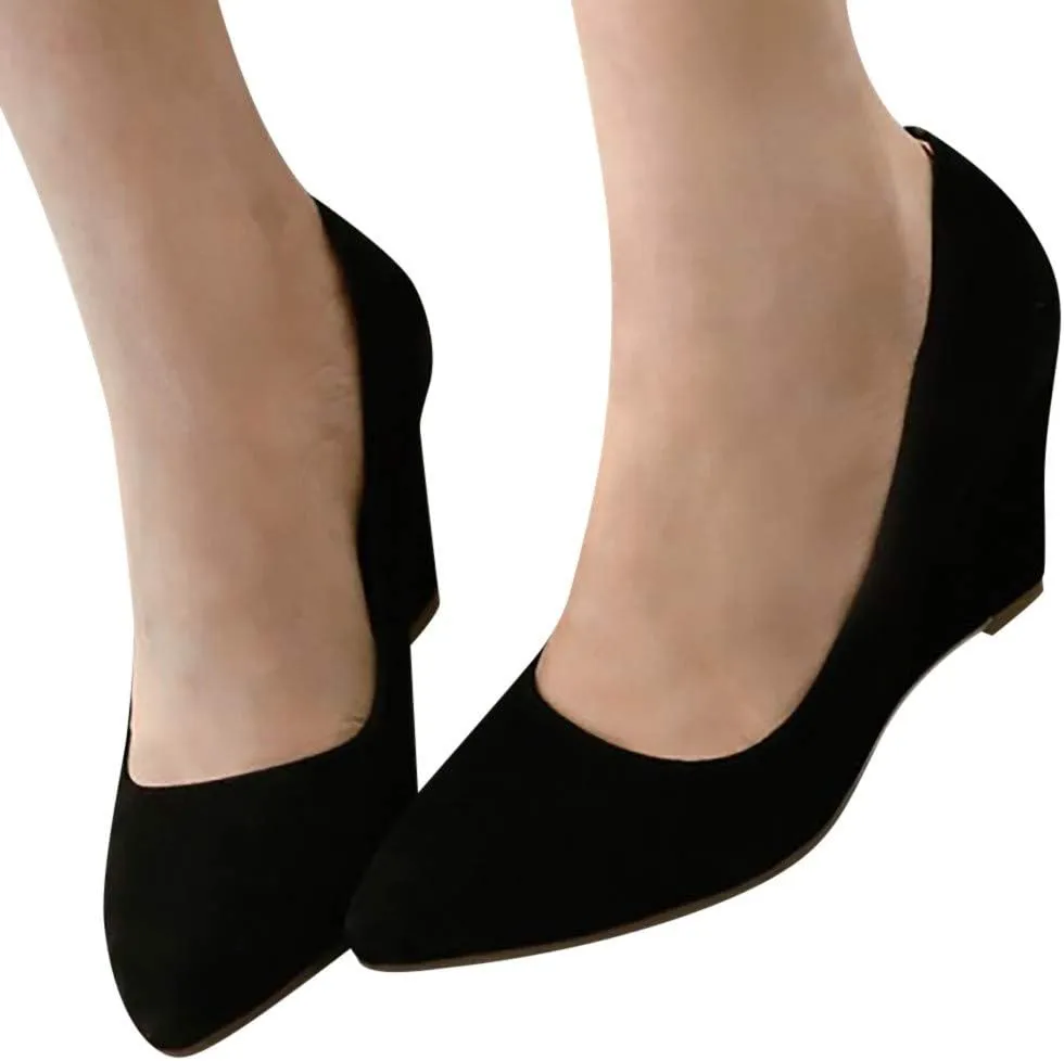 Women Business Suit Shoes Casual Comfortable Shoe Wedges Single Shoes High Tops Canvas Platform Women